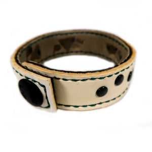 Riveted Wristband (Slim / Off White x Black) / by TBR