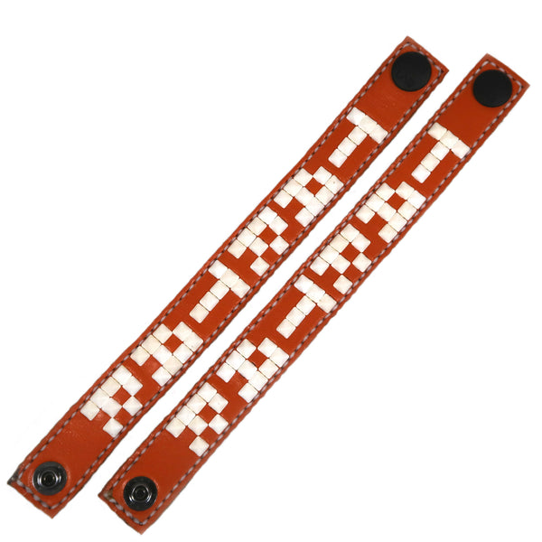 Studsed Wristband (Slim / Dark Orange x White) type_a / by TBR x TAR