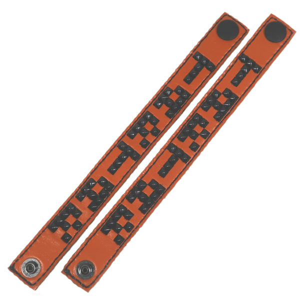 Studsed Wristband (Slim / Dark Orange x Black) type_a / by TBR x TAR