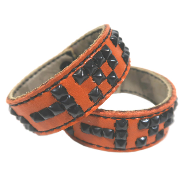 Studsed Wristband (Slim / Dark Orange x Black) type_a / by TBR x TAR