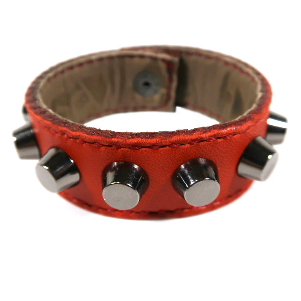 Studsed Wristband (Slim / Red x Gunmetal) / by TBR