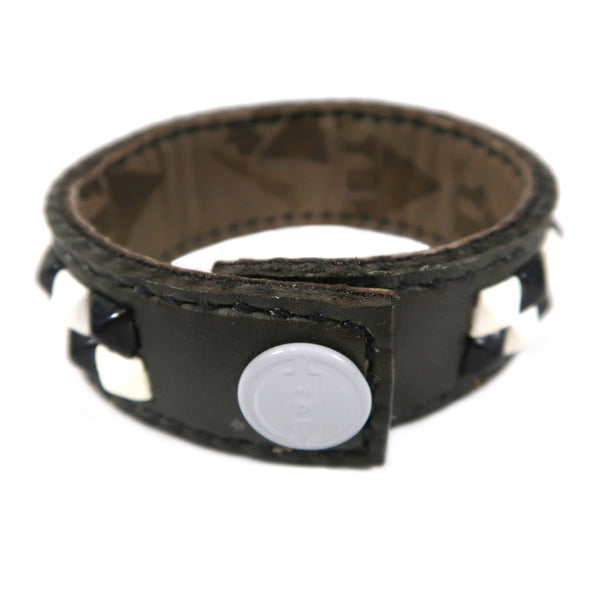 Studsed Wristband (Slim / Charcoal x Black & White) / by TBR
