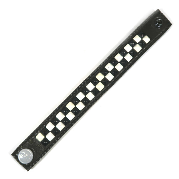 Studsed Wristband (Slim / Charcoal x Black & White) / by TBR