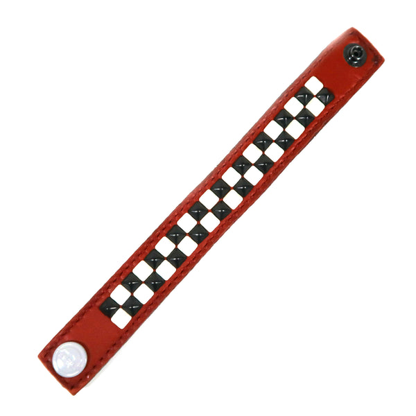 Studsed Wristband (Slim / Red x Black & White) / by TBR